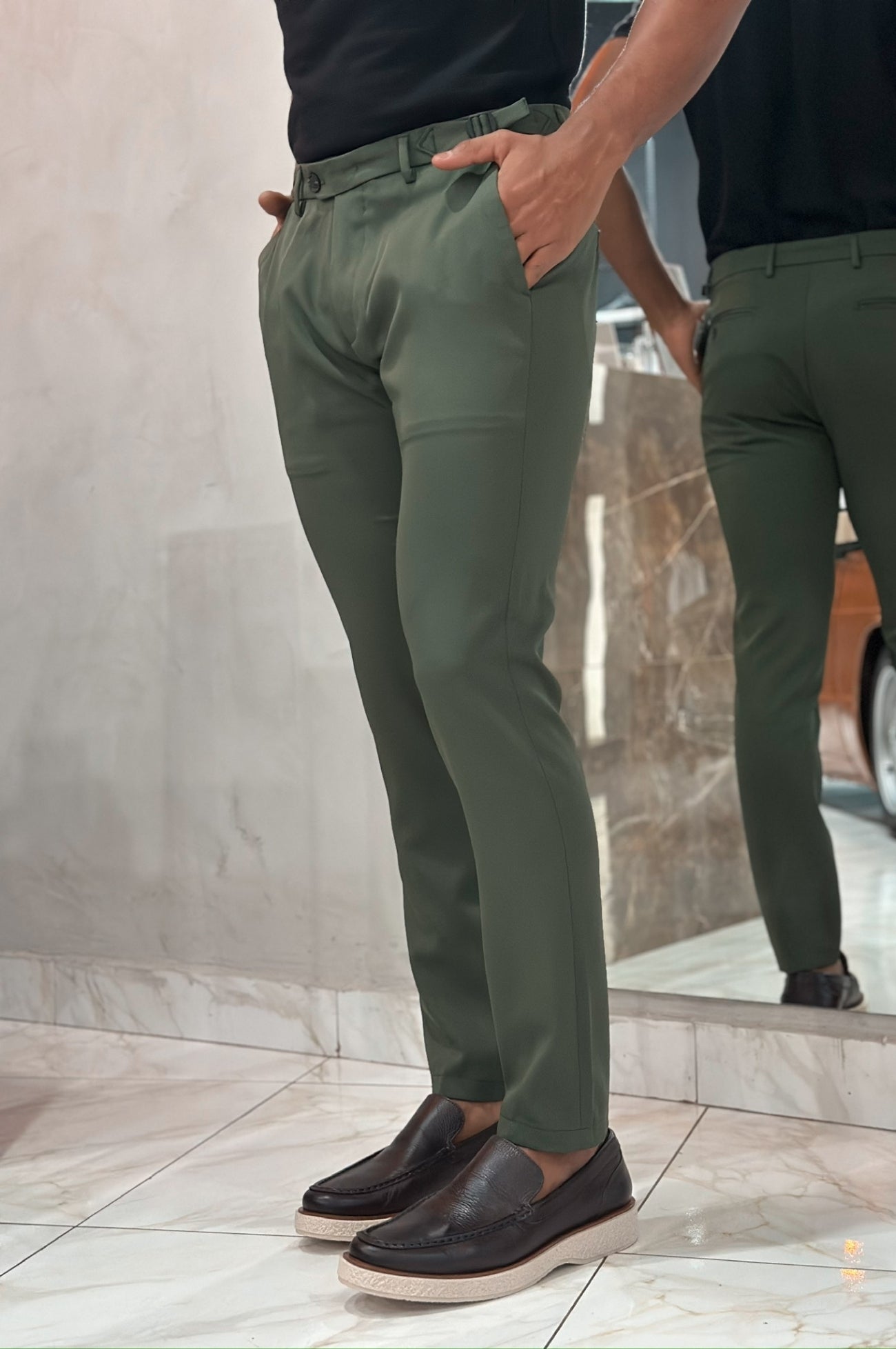 Calça Alfaiataria USERS ALURE com Fivela - Verde