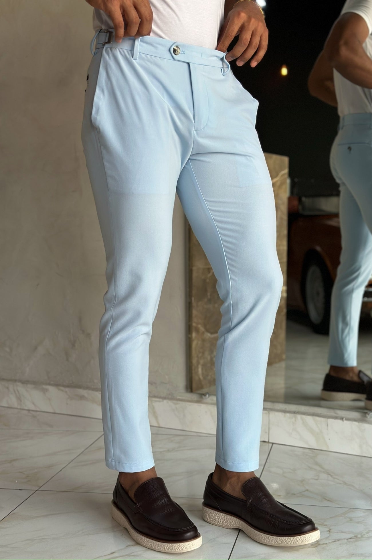 Calça Milano Com Regulagem - Azul Claro