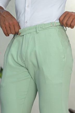 Calça Alfaiataria USERS ALURE com Fivela - Verde Claro