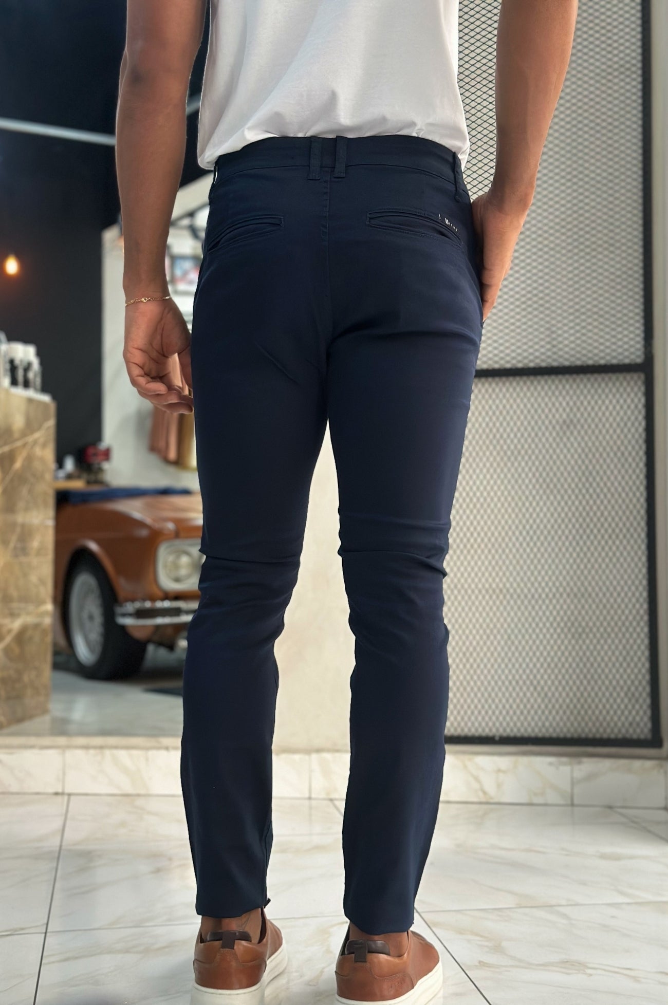 Calça Alfaiataria Skinny USER - Azul Marinho