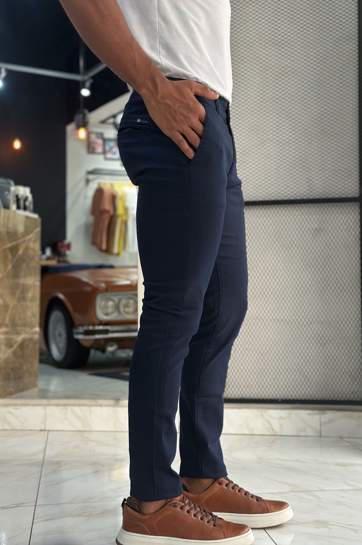 Calça Alfaiataria Skinny USER - Azul Marinho