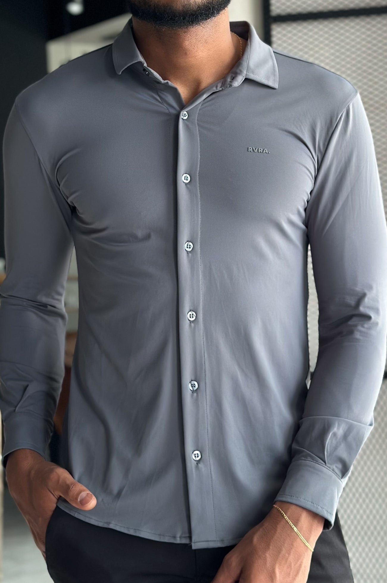 Camisa Soft Tech Manga Longa - Chumbo