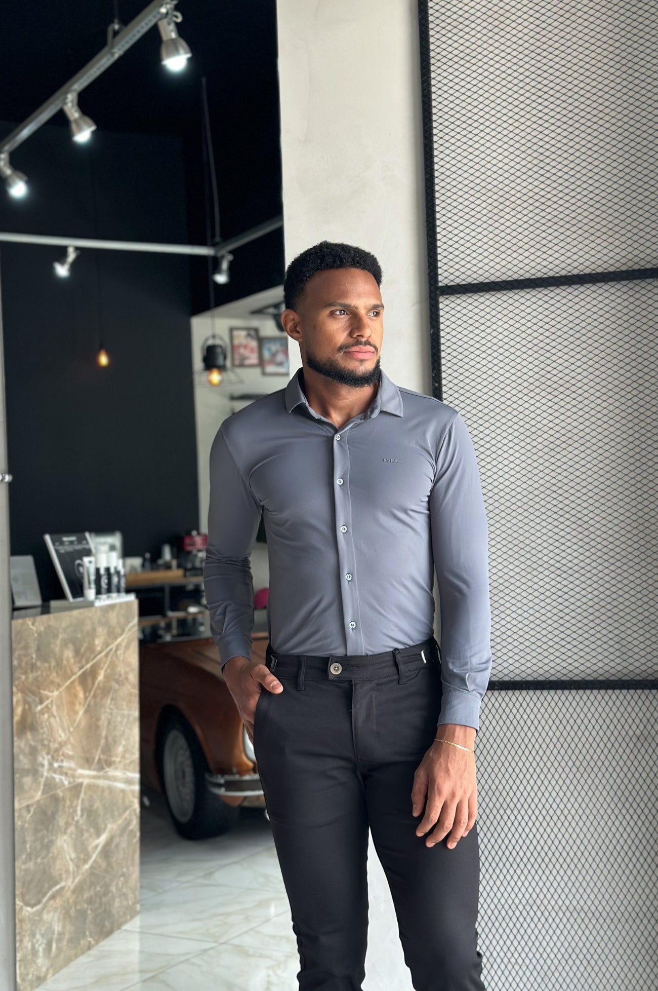 Camisa Soft Tech Manga Longa - Chumbo