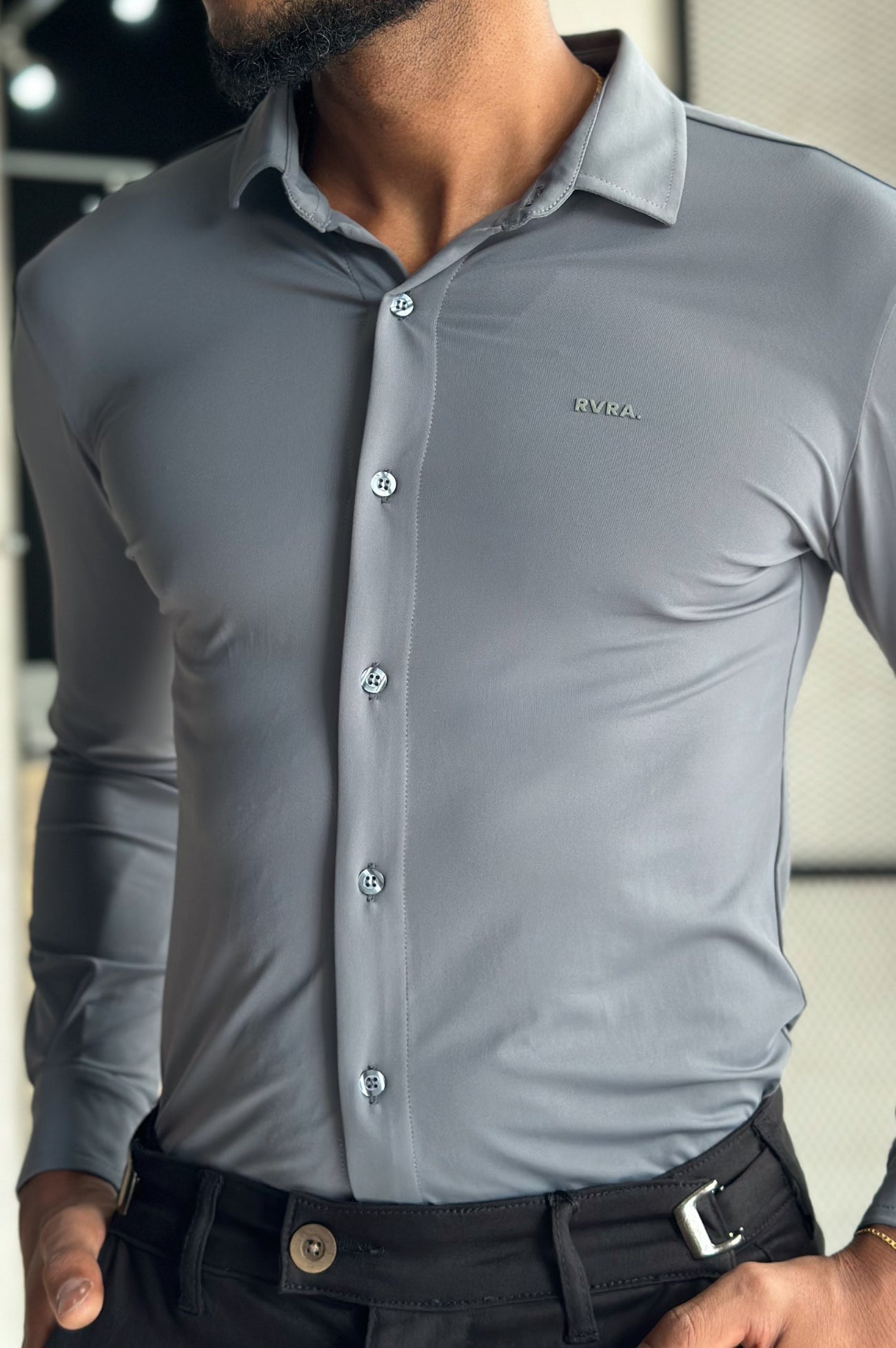 Camisa Soft Tech Manga Longa - Chumbo