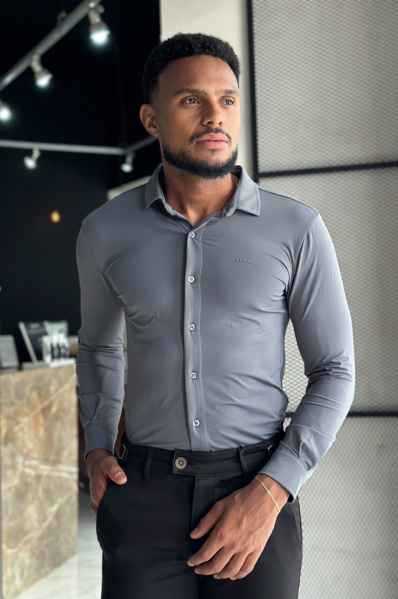 Camisa Soft Tech Manga Longa - Chumbo