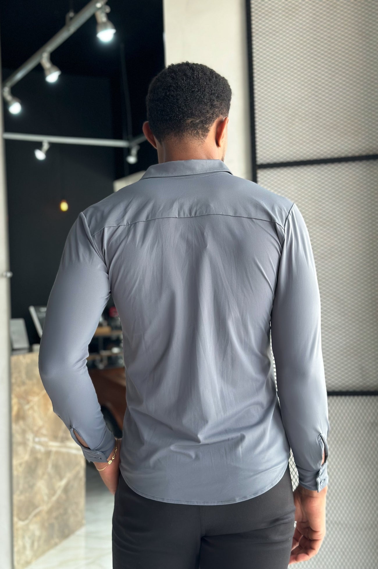 Camisa Soft Tech Manga Longa - Chumbo