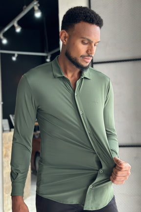 Camisa Soft Tech Manga Longa - Musgo