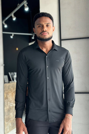 Camisa Soft Tech Manga Longa - Preta