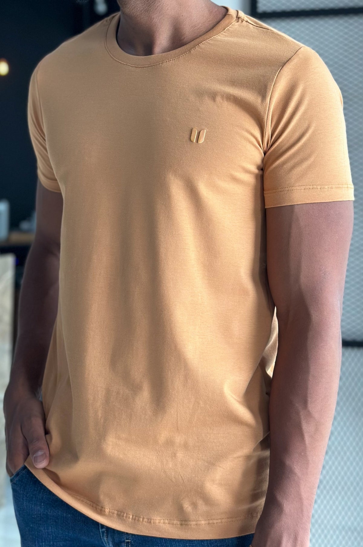 Camiseta Básica Algodão Egípcio USERS - Caramelo