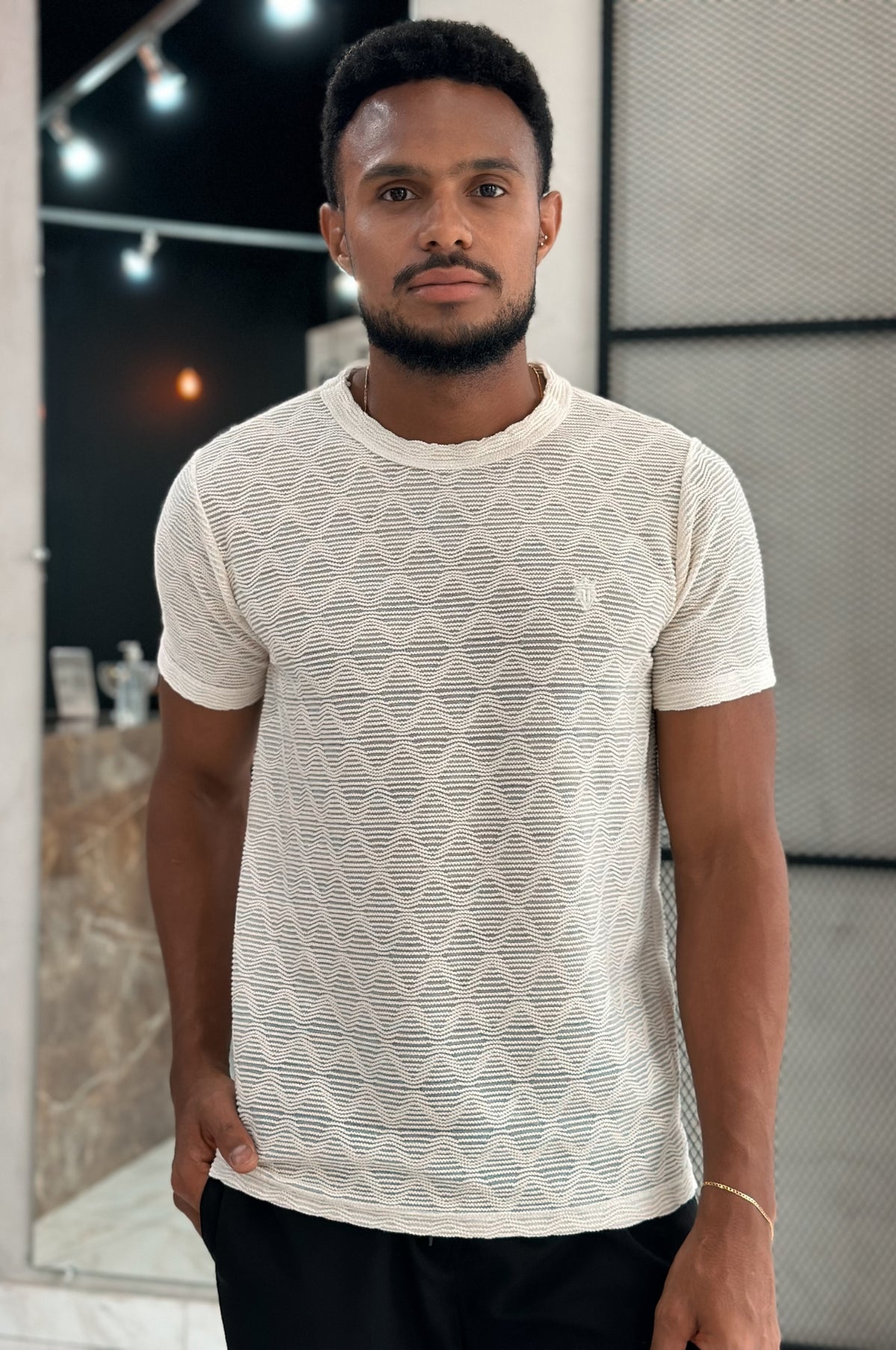 Camiseta Core Texturizada - Off White