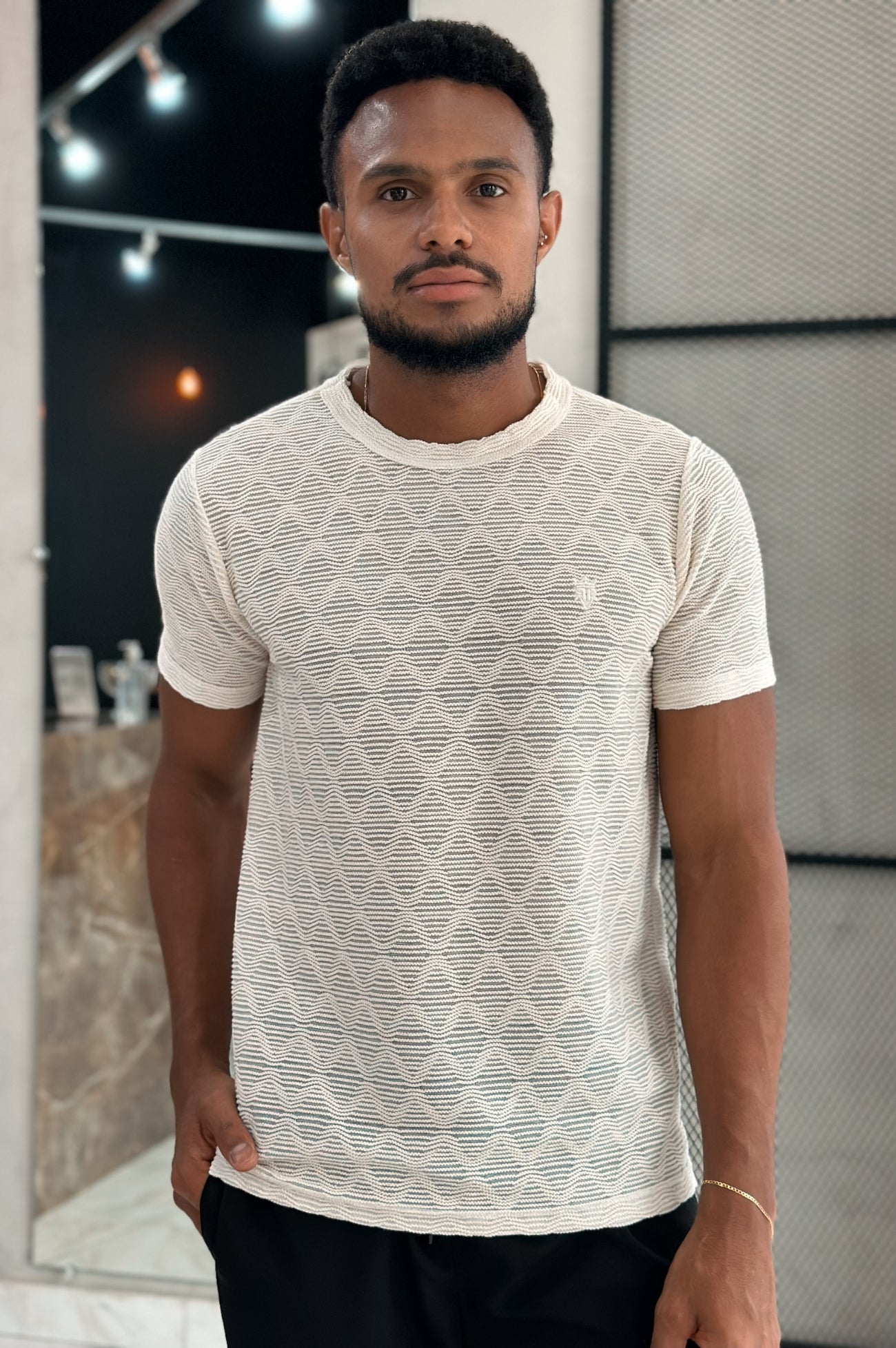 Camiseta Core Texturizada - Off White