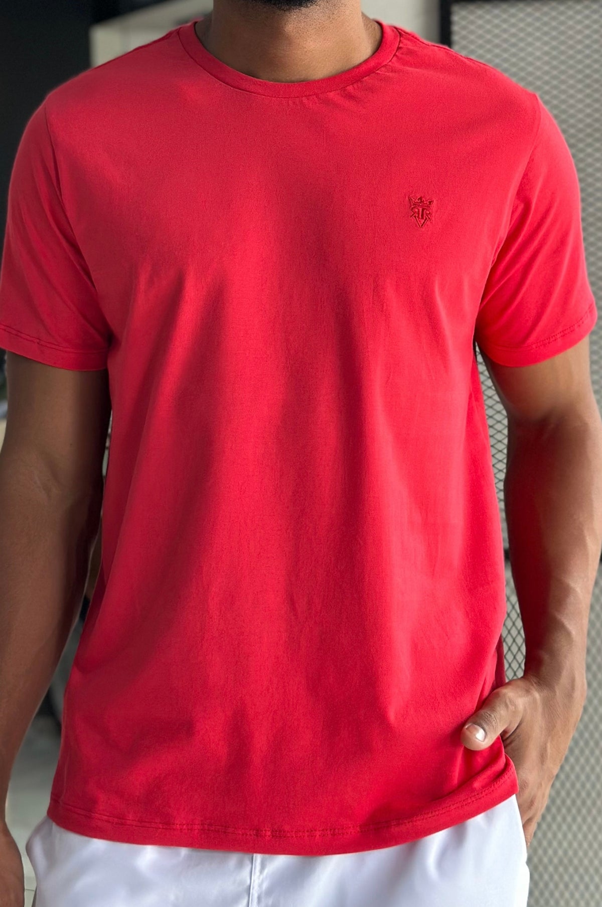 Camiseta Básica Vermelha 100% algodão