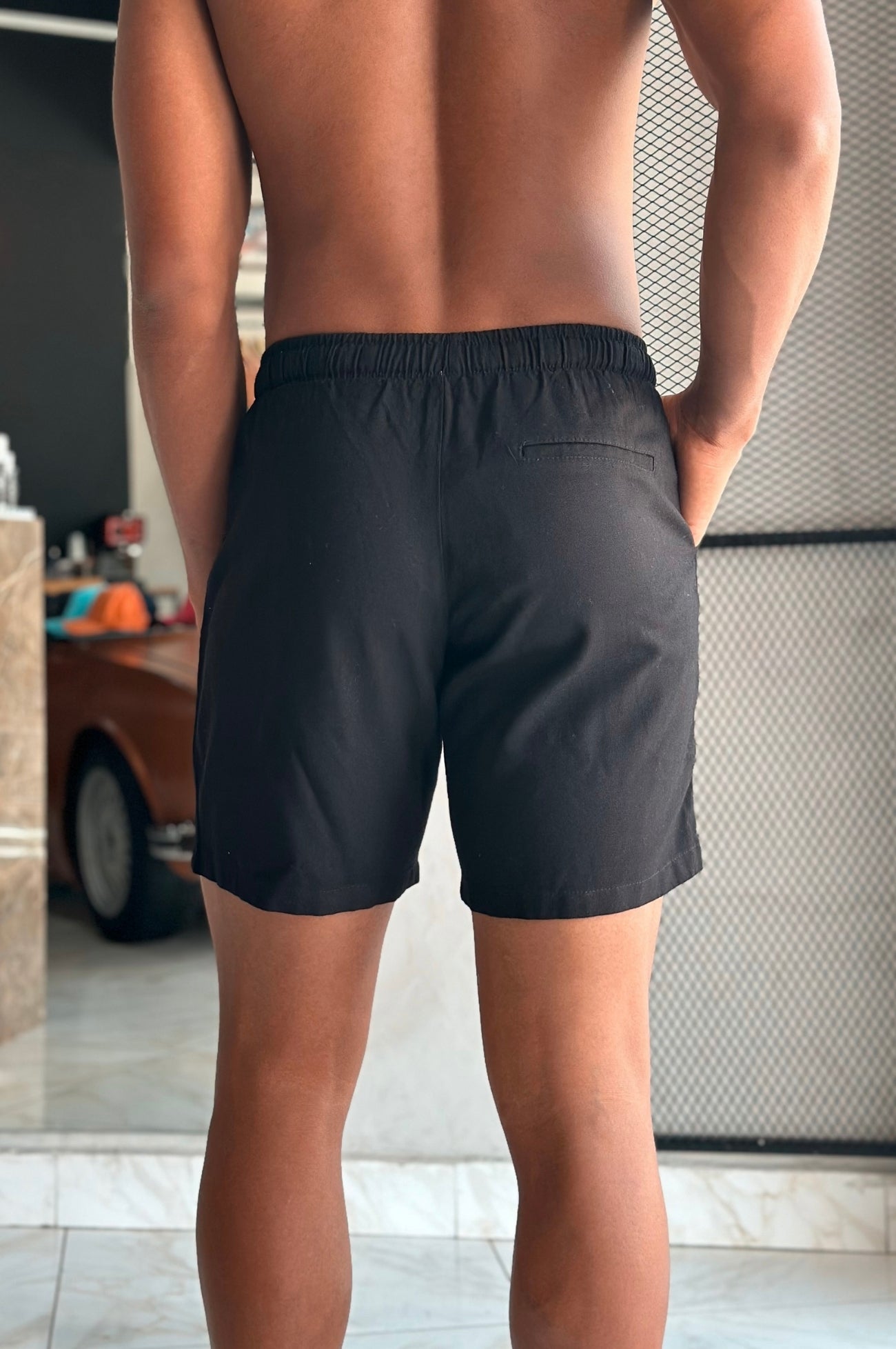 Short Linho USERS - Preto